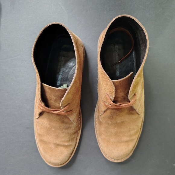 Leonardo Shoes Desert Boots Size 40 Beige Suede Leather Hand Made Italian Brown - Picture 10 of 10